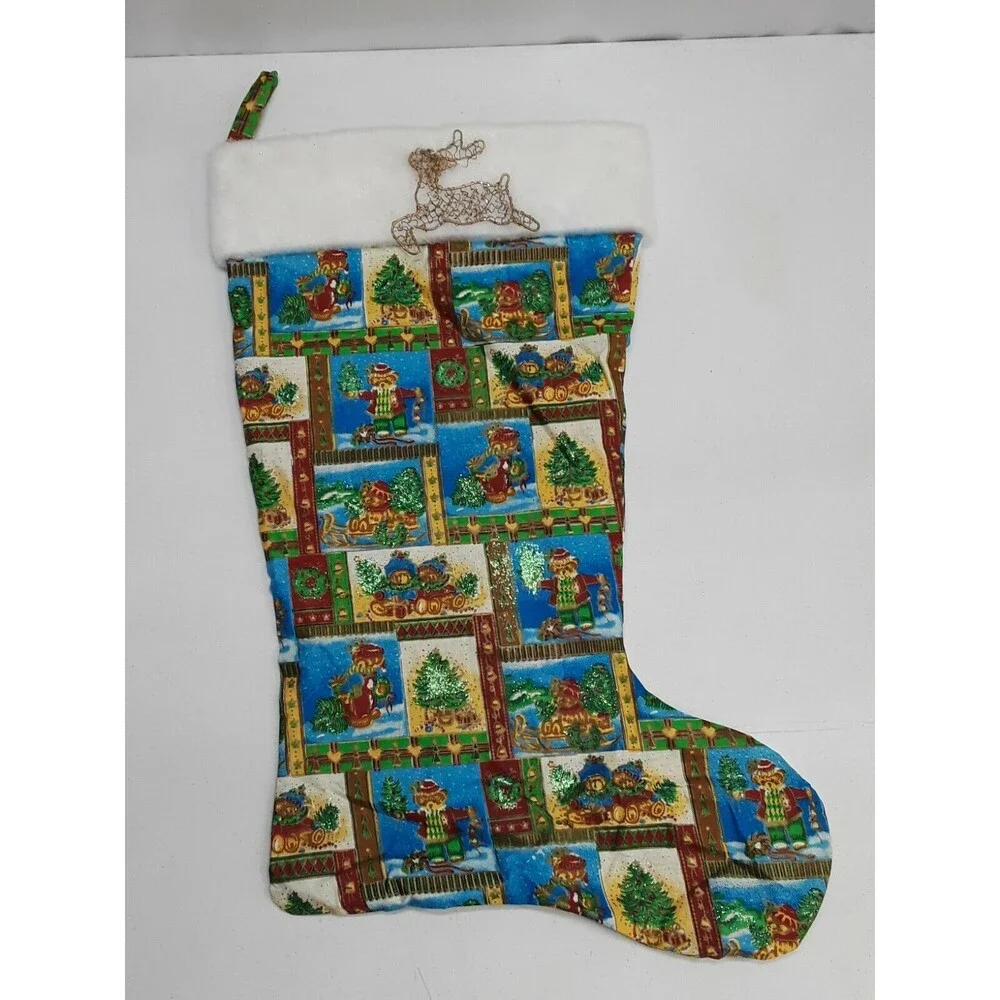 Handmade Christmas Stocking Teddy bear Reindeer Crhistmas Tree Sled 22